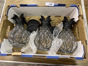 (3) Pineapple Candle Holders