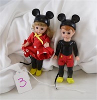 Vintage Madam Alexander Mickey and Minnie Dolls