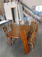 Wood Dining Table & 6 Chairs