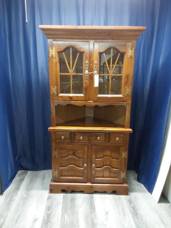 Antique Wood Corner Cabinet