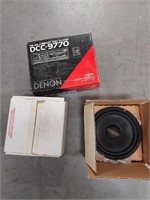 2 KICKER SPEAKERS 8" & DENON CD PLAYER NIB