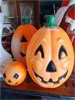 3 Pumpkin Blow Molds 2 @ 21" T 1@ 7" T