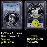 Proof PCGS 1972-s Silver Eisenhower Dollar $1 Grad