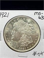 1921 Morgan Silver Dollar -MS 63