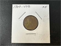 1909 VDB Lincoln Cent XF