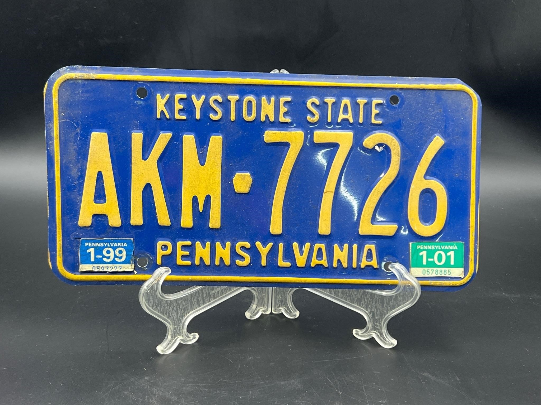 Pennsylvania license plate keystone state tag