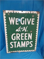 S&H GREEN STAMPS SIGN DOUBLE SIDED