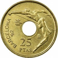 Spain 25 pesetas, 1990