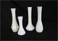 4pcs Milk Glass Vases