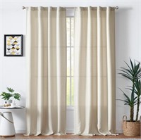 jinchan Beige Curtains for Living Room Linen
