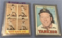 Lot of 2 baseball cards: Mickey Mantle (Topps 150)