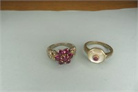 2- .925 Silver Rings Size 7 & 8