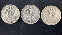 1934-D, (2) 1936 Silver Walking Liberty Half