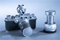 Leica IIIc camera and lenses.