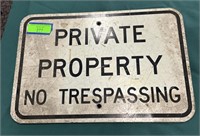 Metal private property sign