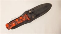Knife Skull Design w/ Nylon Case Orange/Black