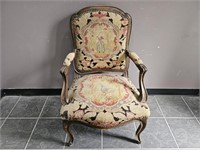 Antique French Upholstered Arm Chair
