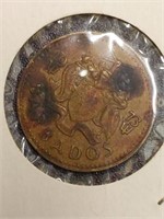 1973 Barbados 5cent coin