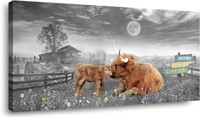 Highland Cow Wall Art 30"X60"