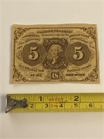 FRACTIONAL CURRENCY FIVE CENTS