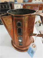 English copper pitcher w/ glass measuring panel