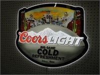 LIGHTED COORS LIGHT ADVERTISMENT SIGN -- 28 X 24