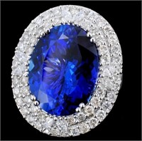 16.55ct Tanzanite & 2.05ct Diam 18K Gold Ring