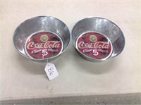Coca Cola Tin Dishes x2