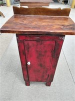Red Painted Wood Wash Stand
