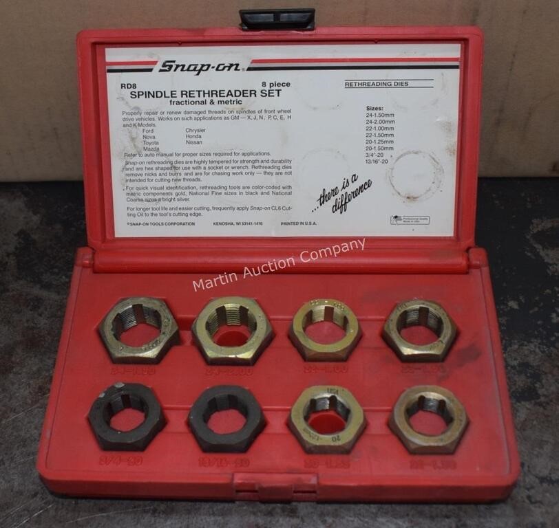 (S1) Snap-On RD8 Axle Re-Threading Kit w/ Case