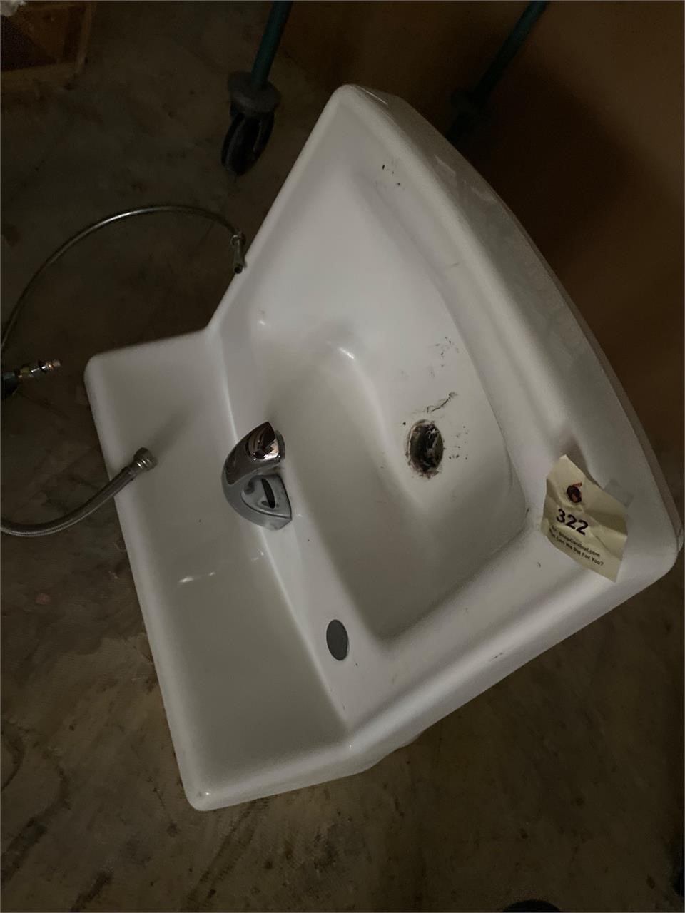 19” wide x  20” deep white porcelain sink