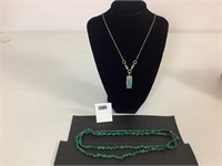 TURQUOISE CHIP & VNTG NECKLACES