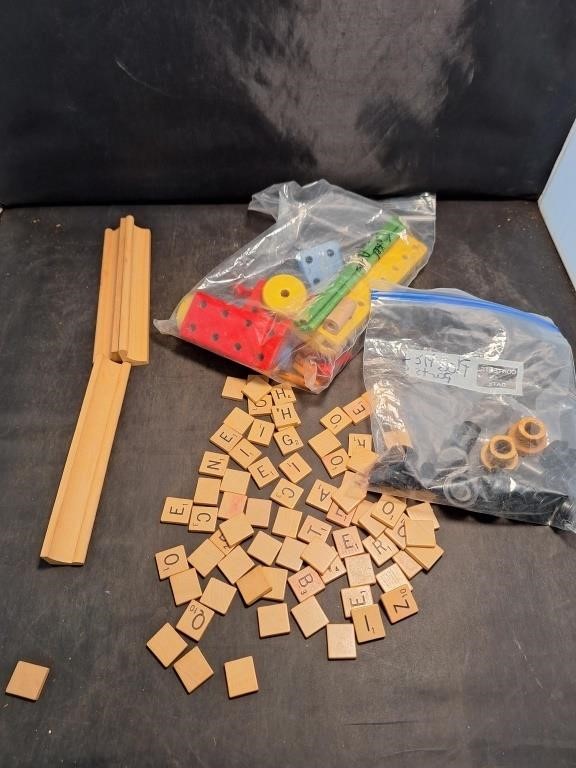 Scrabble Letter's Tinker Toy Parts