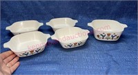 (5) Corning Ware Country Festival baking dishes
