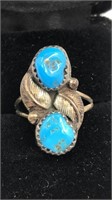 Sterling Silver Ring W/ Blue Unknown Stone