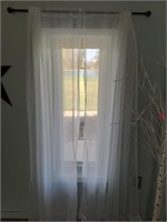 3 sets of white curtains & Rods. Living room