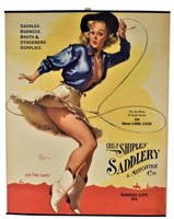 Chas. P Shipley Saddlery Pin Up Cowgirl Poster
