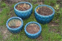 (4) Lawn & Garden Matched Planter Flower Pot Lot