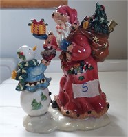 Santa Claus Snowman  9” Tall vintage