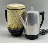 Vintage Coffee Grinder  & Electric Pot