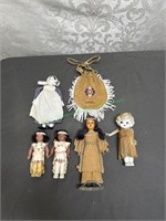 Assortment of Native American dolls