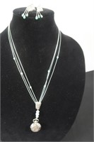 20" Sterling Silver Necklace & Earrings