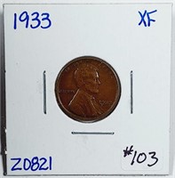 1933  Lincoln Cent   XF