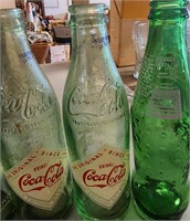 7 VTG Coke & Sprite Bottles Empty