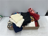 Box of fabrics and scarfs