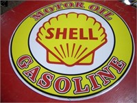 23.5" round Shell metal sign