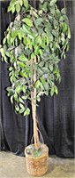 Faux Tree in Basket Planter-6'