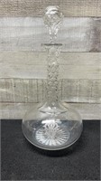 Antique Cut Crystal Decanter 12" Tall