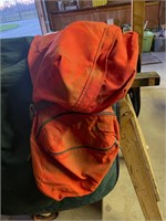 RED ORANGE SADDLE BAGS WITH TOP BAG
