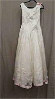 Size 10 Wedding Dress with Pink Accents